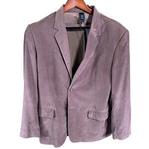 Claiborne Mens Blazer Jacket Size 44R Brown Corduroy Double Button Retro Classic